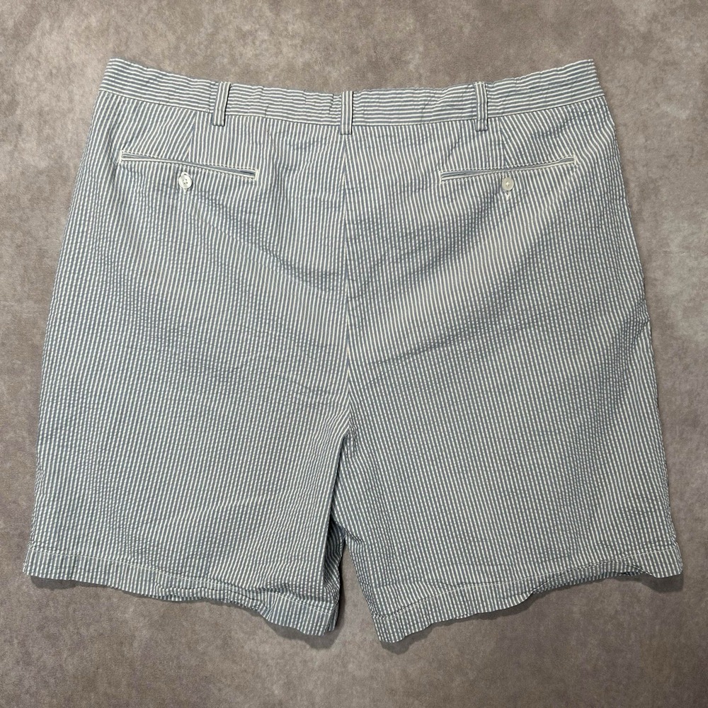 Vtg Polo Ralph Lauren Seersucker Shorts Mens 42x8 Seersucker Blue Stripe Tag 44B - Picture 2 of 7
